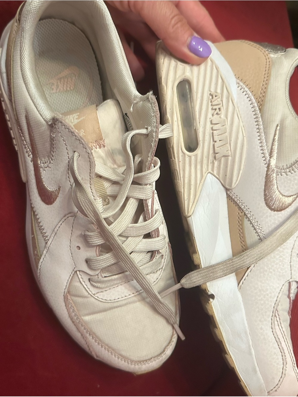 Nike Air Max size 9 Women’s Sneakers in Baby Pink,Cream, Tan and White
